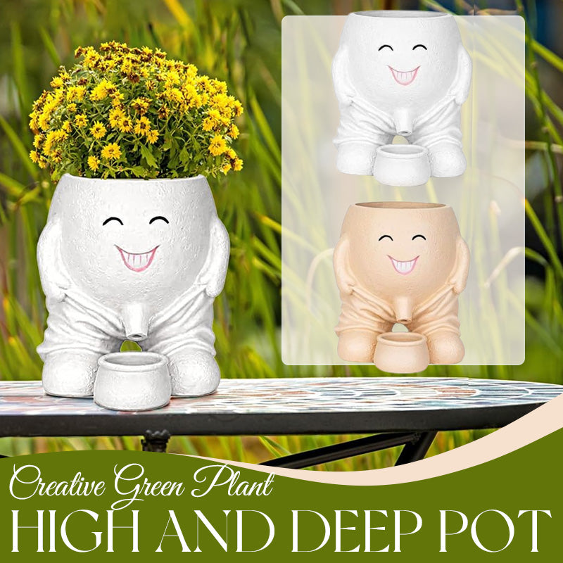 Creative Green Plant High And Deep Pot