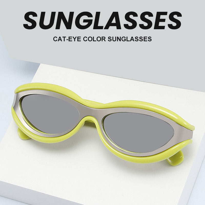 Cat-Eye Color Block UV Protection Sunglasses(Each Only $9.99)