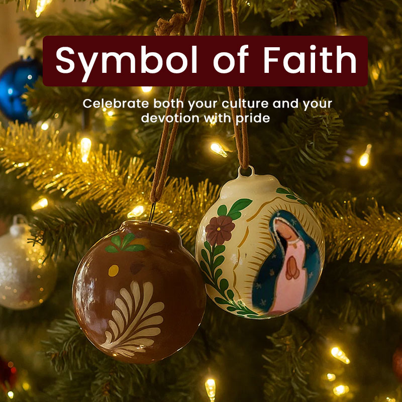 🌟 Virgencita Blessing Ornaments – Faith & Christmas United