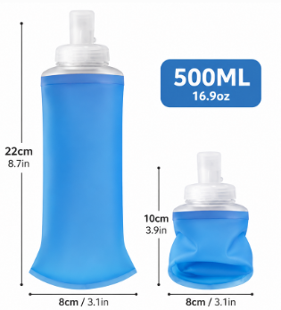 Silent Collapsible Hunting Water Bottle – 500ML Soft Flask for Outdoor Adventure