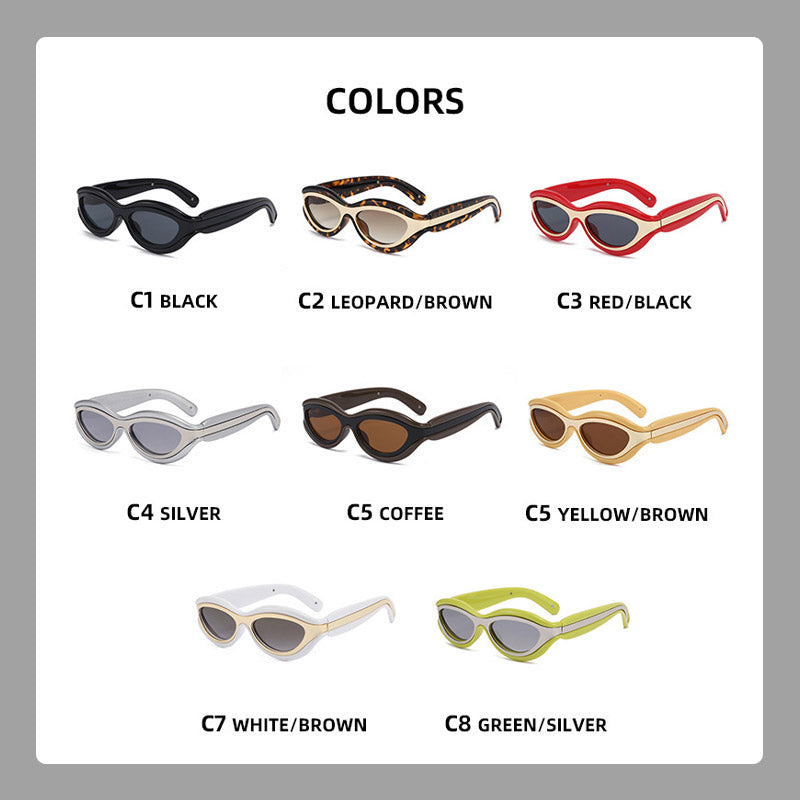 Cat-Eye Color Block UV Protection Sunglasses(Each Only $9.99)