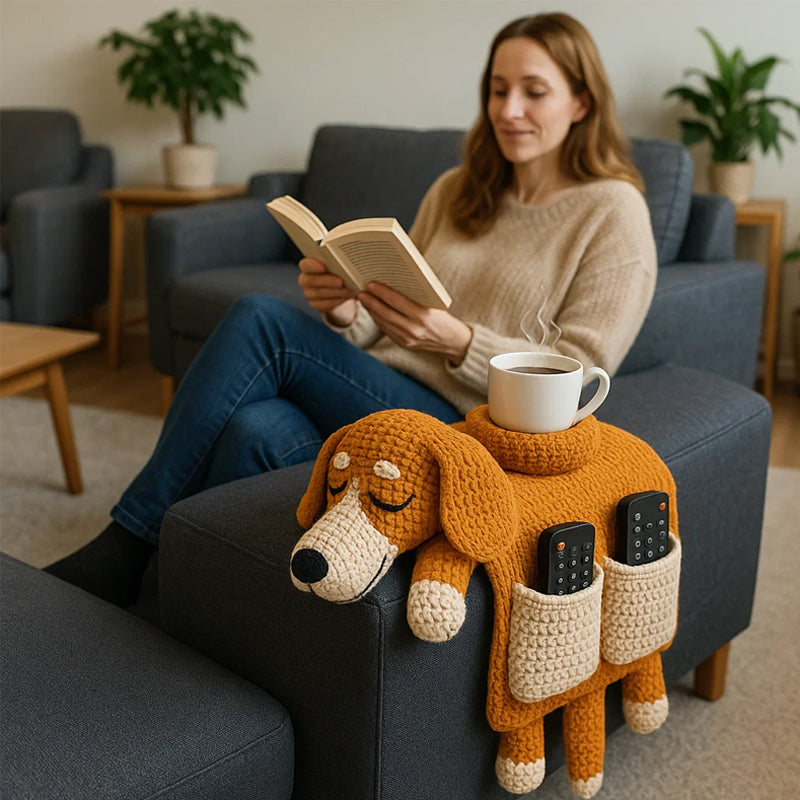 🐶 Cozy Companion Vibes – Crochet Dog Sofa Organizer