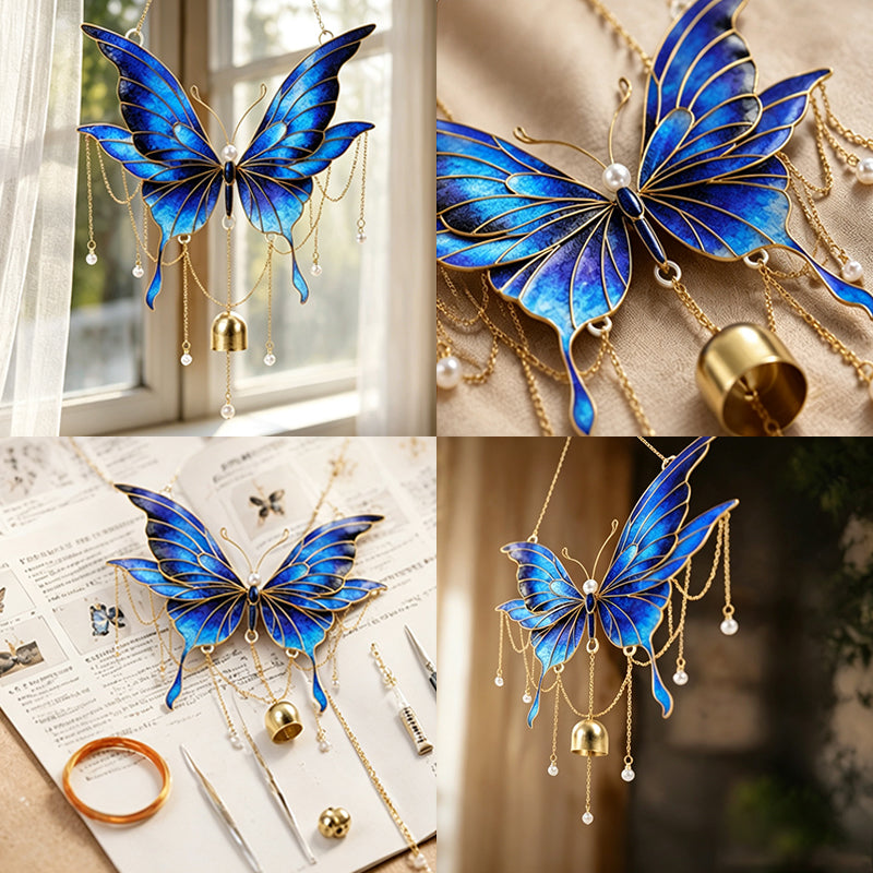 DIY Cloisonné Enamel Butterfly Wind Chime Craft Kit
