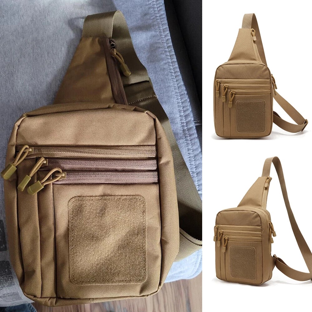 🎒 Stand Bag — Shoulder & Chest Sling with Hidden-Carry Pocket — Durable Zippered Multi-Sport Pack