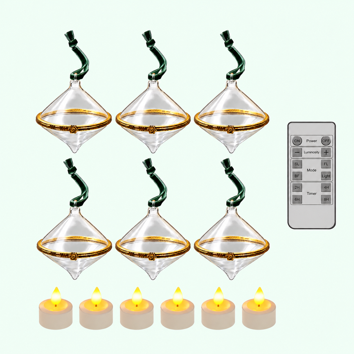 🎄 Vintage Transparent Christmas Tree Ornaments