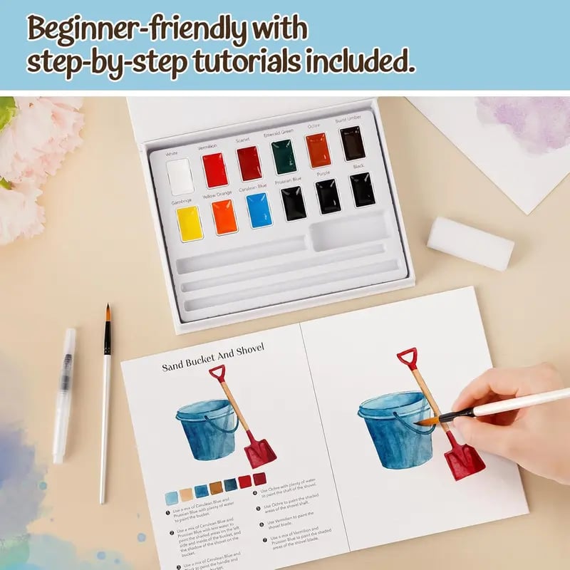 ✍️Beginner Watercolor Paint Set🎨Watercolor Animal Workbook