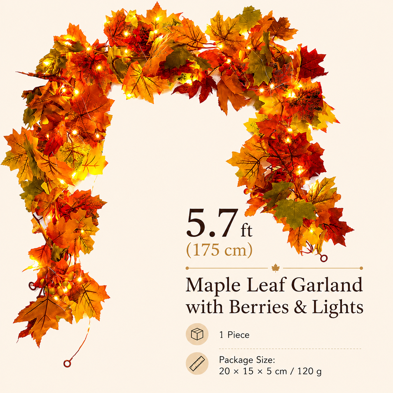 Autumn Maple Leaf Garland Decoration Set | Create a Warm Autumn Home Atmosphere