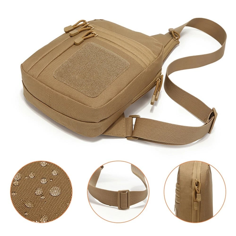 🎒 Stand Bag — Shoulder & Chest Sling with Hidden-Carry Pocket — Durable Zippered Multi-Sport Pack