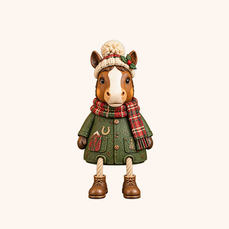 Christmas Cow Figurine — Cozy Holiday Home Decor