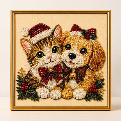Christmas Cat Pearl Diamond Painting Kit