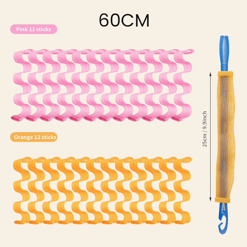 Water Ripple Braided Mesh Spiral Curler(24Pcs/Set)
