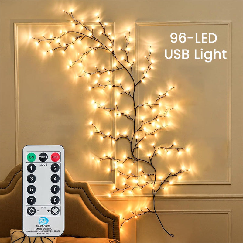 ✨ Flexible LED Branch Lights | Remote-Controlled Holiday Wall Decor