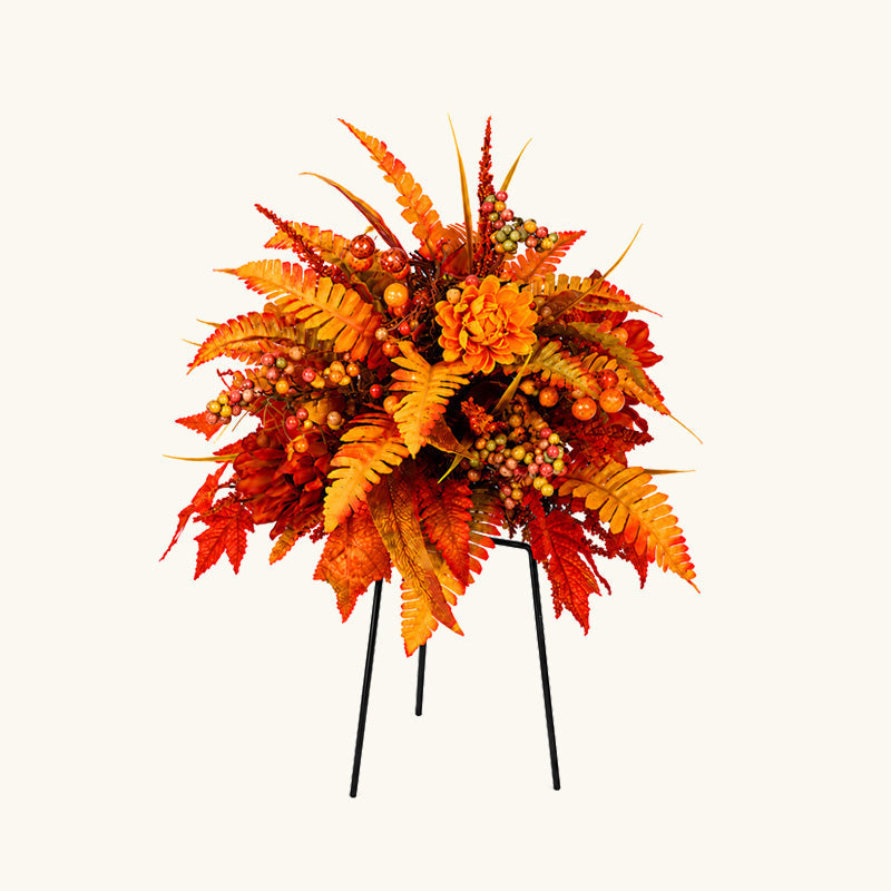 Autumn Harvest Floral Garden Stake Arrangement 🍁