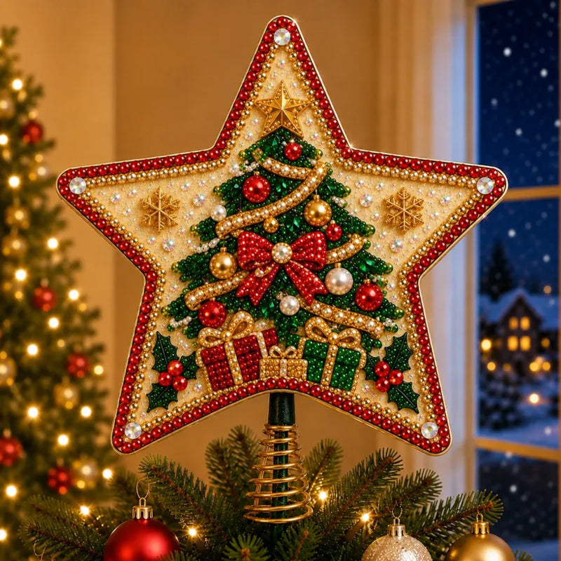 ✨ DIY Beaded Christmas Tree Topper Kit | 8 Festive Designs