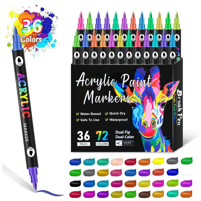 Dual Tip Acrylic Paint Pen Marker - 24/48/72/Colors