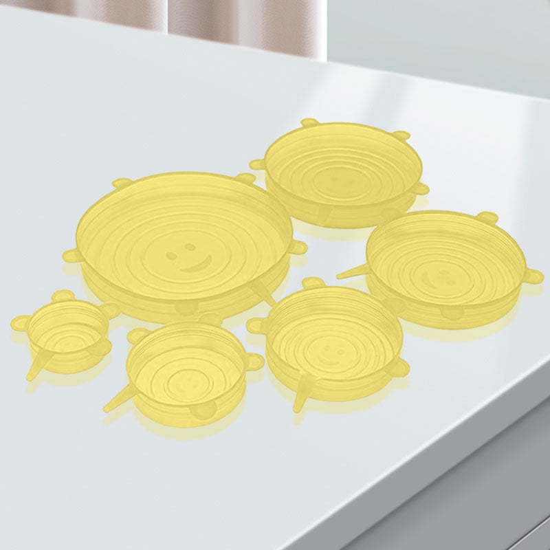 🍽️ Silicone Stretch Lids – 6-Piece Set (Reusable Food Covers)