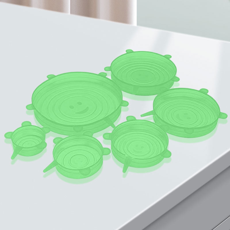 🍽️ Silicone Stretch Lids – 6-Piece Set (Reusable Food Covers)
