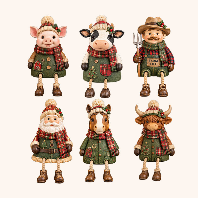 Christmas Cow Figurine — Cozy Holiday Home Decor