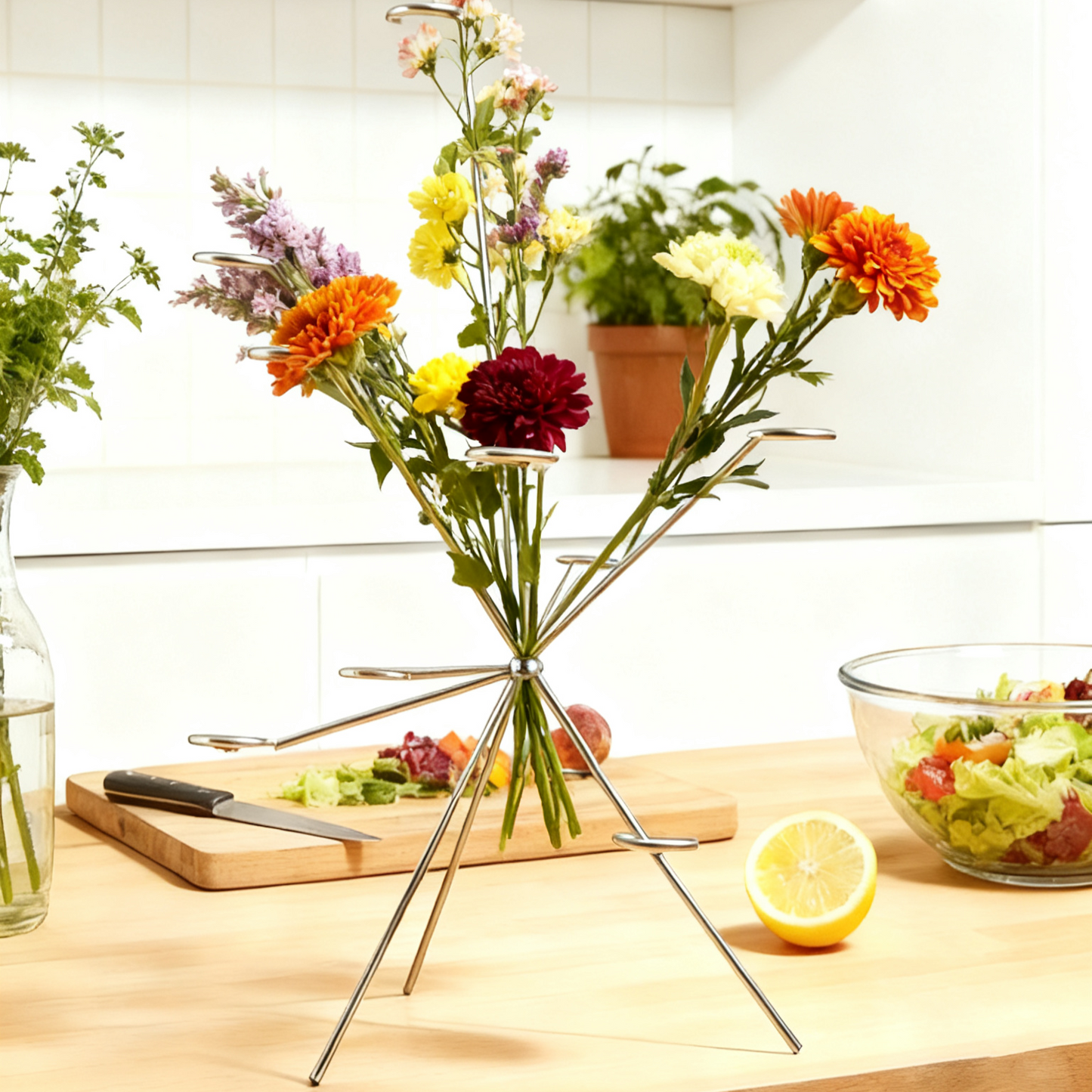 🎆 Table-Top Fireworks | Blooming Floral Fruit Sculpture Vase 🌸🍎