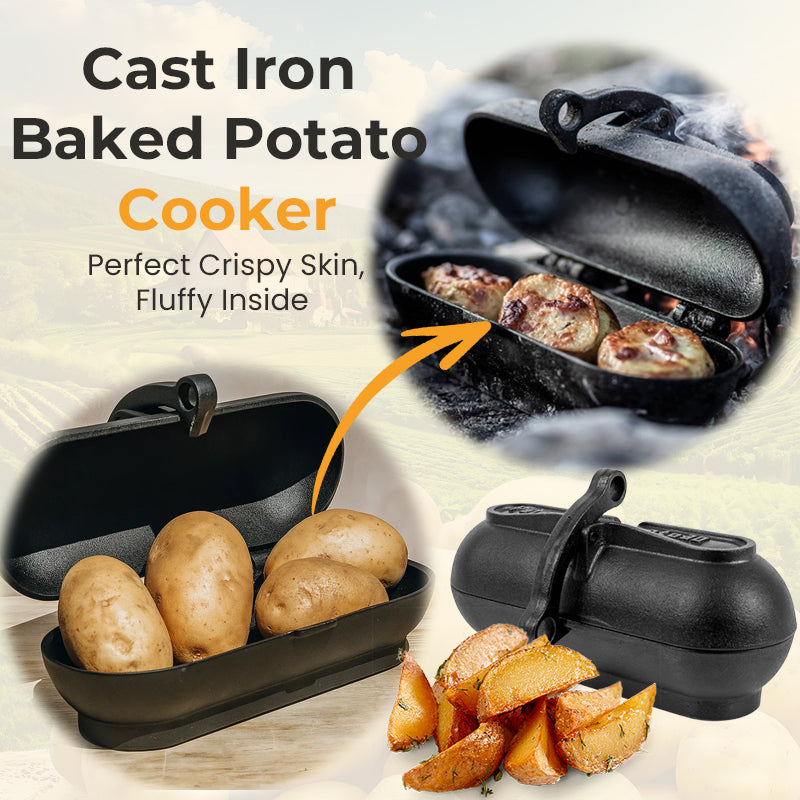 Cast Iron Baked Potato Cooker — Perfect Crispy Skin, Fluffy Inside 🥔🔥