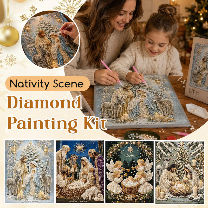 Nativity Scene Diamond Painting Kit – Christmas Christian DIY Decor