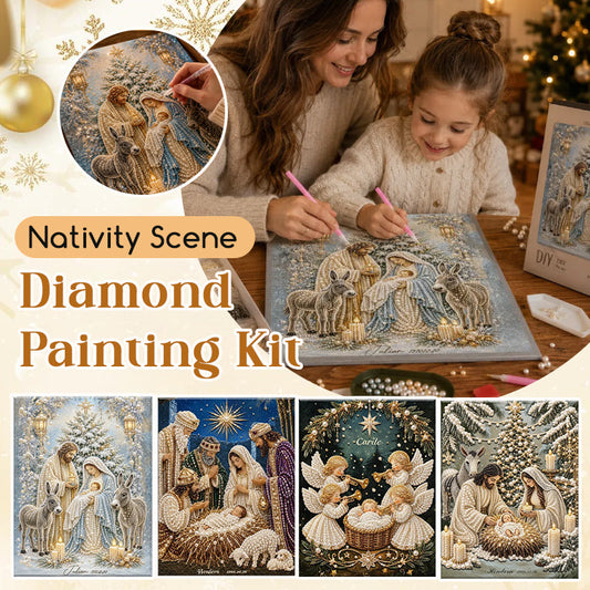 Nativity Scene Diamond Painting Kit – Christmas Christian DIY Decor