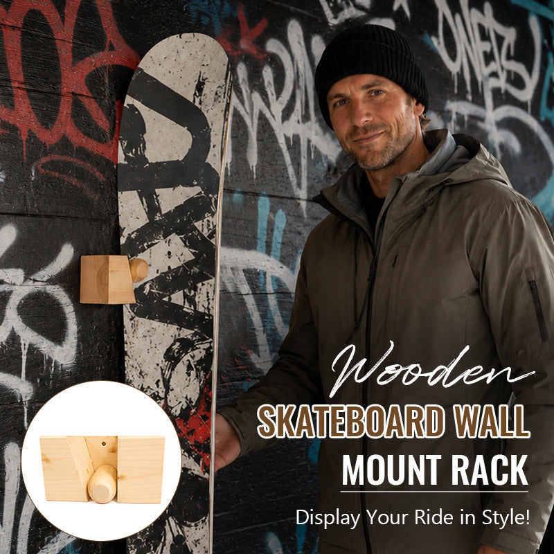 Wooden Skateboard Wall Mount Rack