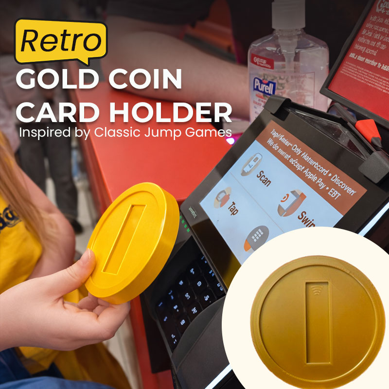 Retro Gold Coin Card Holder