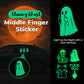 👻 Glowing Ghost Middle Finger Sticker — Light Up the Night with a Little Attitude