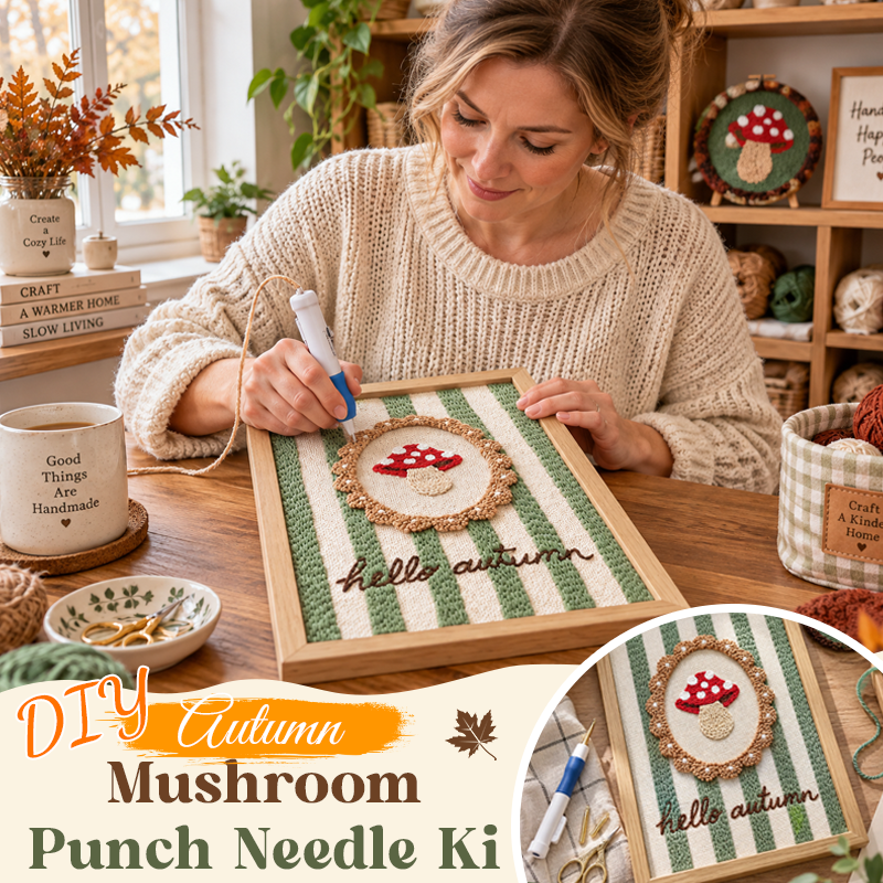 DIY Autumn Mushroom Punch Needle Kit