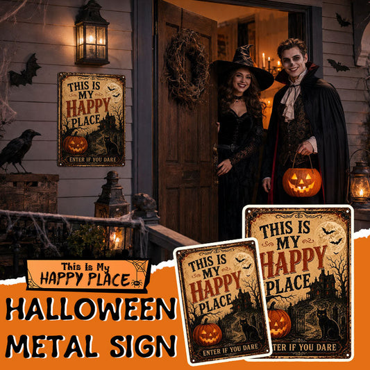 🎃 This Is My Happy Place™ Halloween Metal Sign