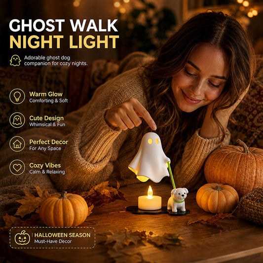 👻 Early Halloween Sale | Ghost Walking Dog LED Night Light | Cozy Halloween Decor