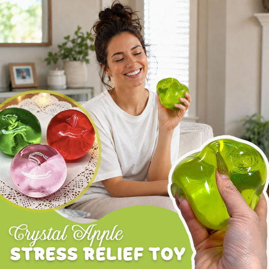 Aesthetically pleasing apple squeezable toy – Transparent, jelly-like texture