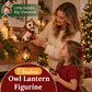 Christmas Owl Lantern Figurine