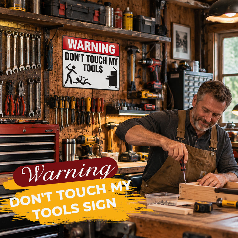Warning: Don't Touch My Tools Sign