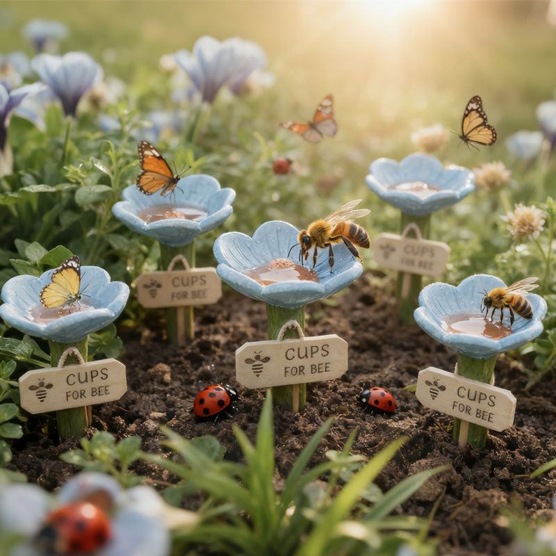 🌸Flower-Shaped Ceramic Bee Watering Station🐝💧