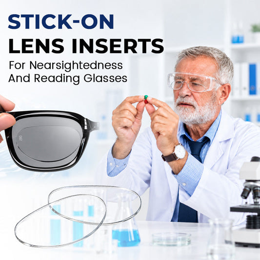 Stick-On Lens Inserts for Nearsightedness and Reading Glasses