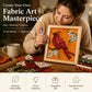 DIY Fabric Art Kit | No-Sew Fabric Mosaic Wall Art Craft with Frame & Tools