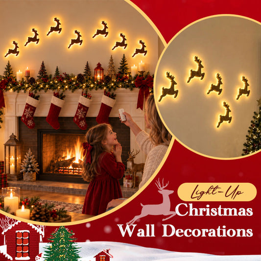 LED Reindeer Wall Decorations - Festive Christmas Lighting