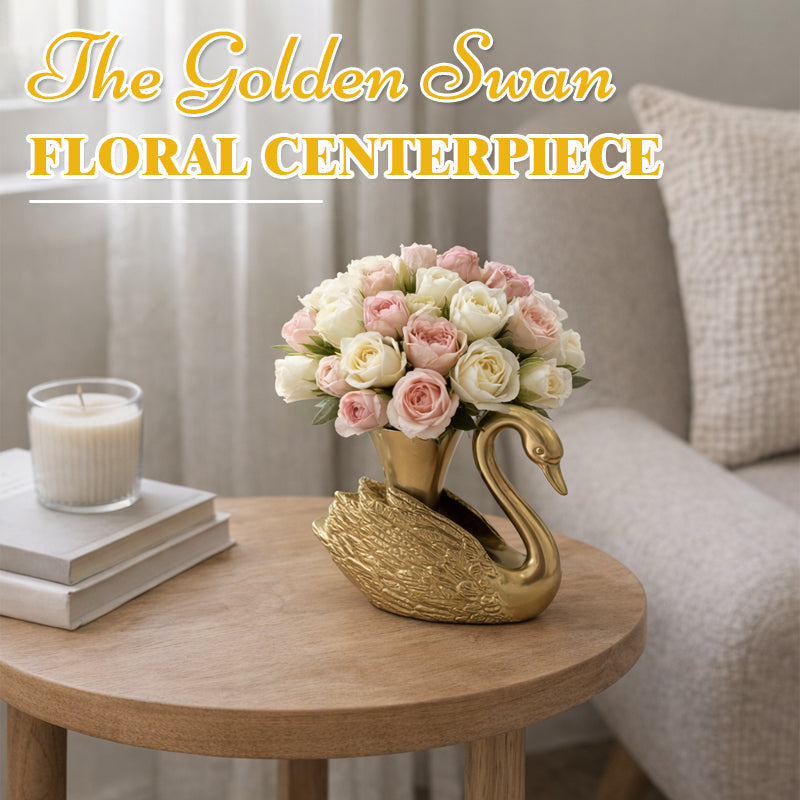 🦢 The Golden Swan Floral Centerpiece