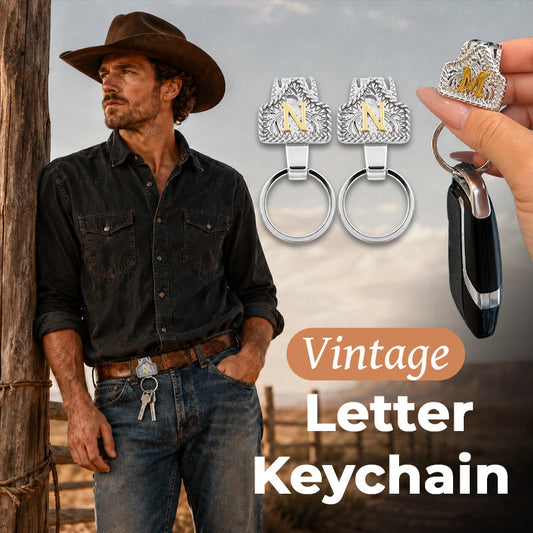 Vintage Letter Keychain