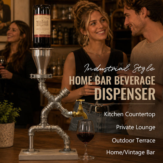 Industrial Pipe Gravity Drink Dispenser | Home Bar Conversation Piece