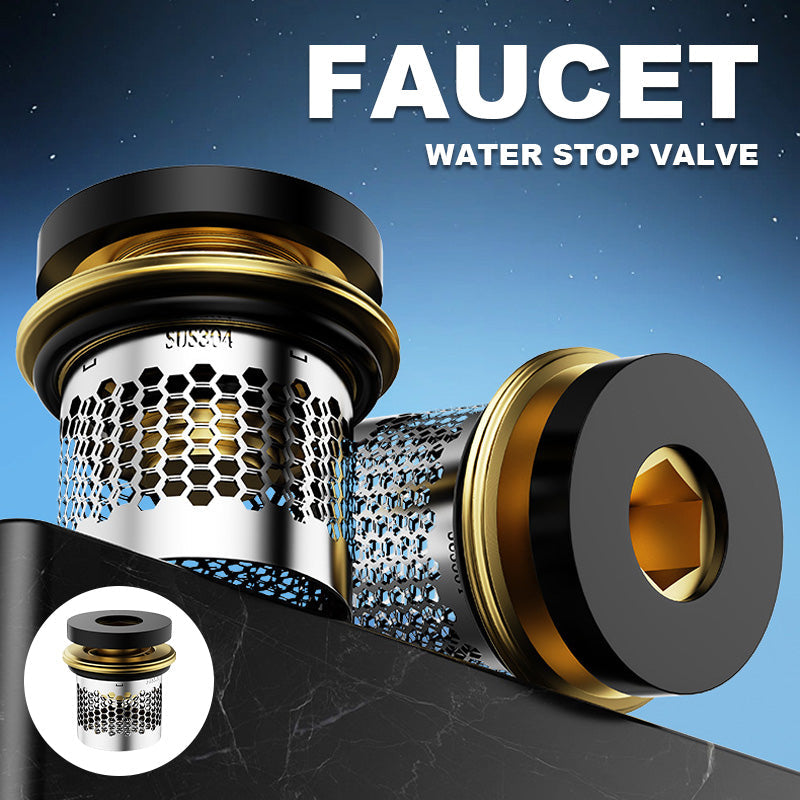 Water Stop Valve Faucet(Free Installation Wrench Included)