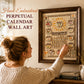 Hand-Embroidered Perpetual Calendar Wall Art