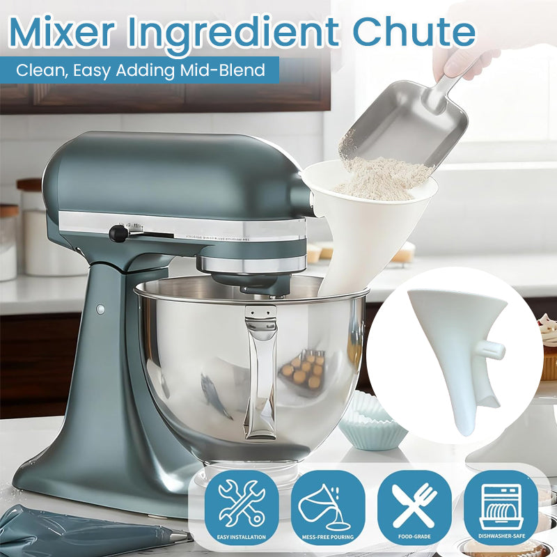 Mixer Hopper™ – No-Mess Flour & Sugar Filling Funnel for Stand Mixers
