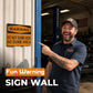 Funny Warning Sign Wall Decor | "Do Not Dumb Here, No Dumb Area" Garage Man Cave Decoration