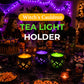 Halloween Witch Cauldron Tea Light Holder | Spooky LED Candle Lamp Decoration