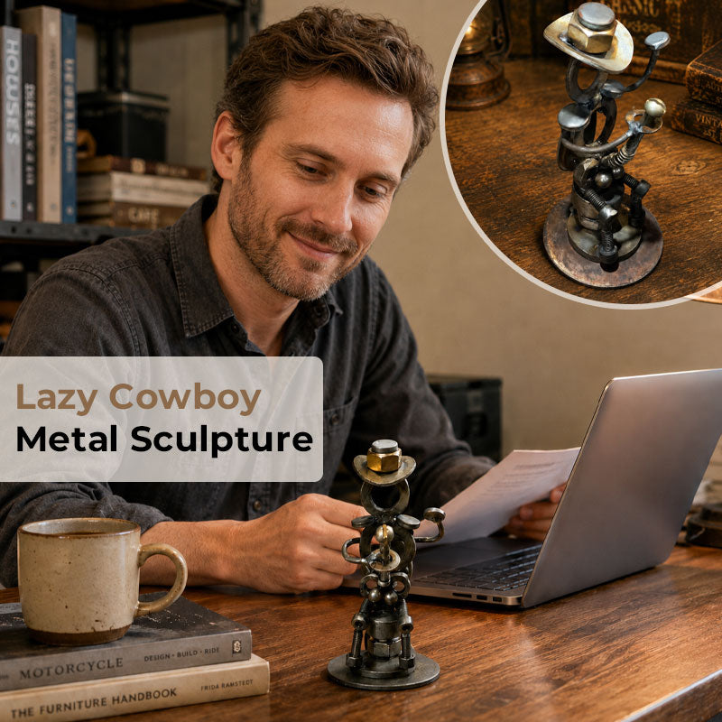 🤠 Lazy Cowboy Metal Sculpture