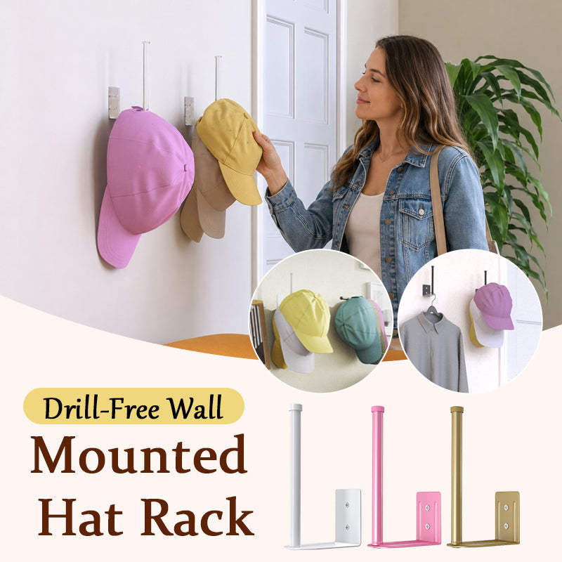 Drill-Free Wall Mounted Hat Rack – Self-Adhesive Baseball Cap Organizer