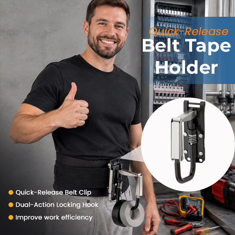 Quick-Release Electrical Tape Holder | Folding Belt Clip for Electricians & Contractors